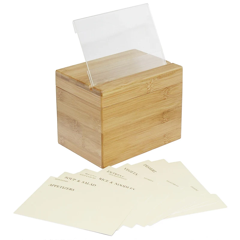 Hot sale unfinished bamboo boxes for gift pack wood recipe box