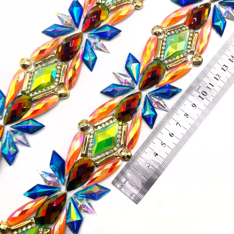 Brand new product carnival costumes rhinestone applique trimmings for sewing workshop