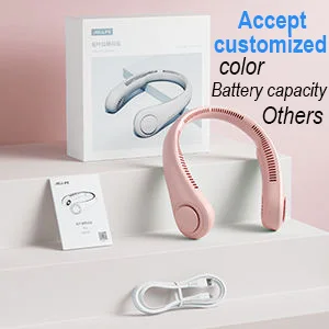 A-mazon hot selling foldable neck fan rechargeable portable bladeless neck fan