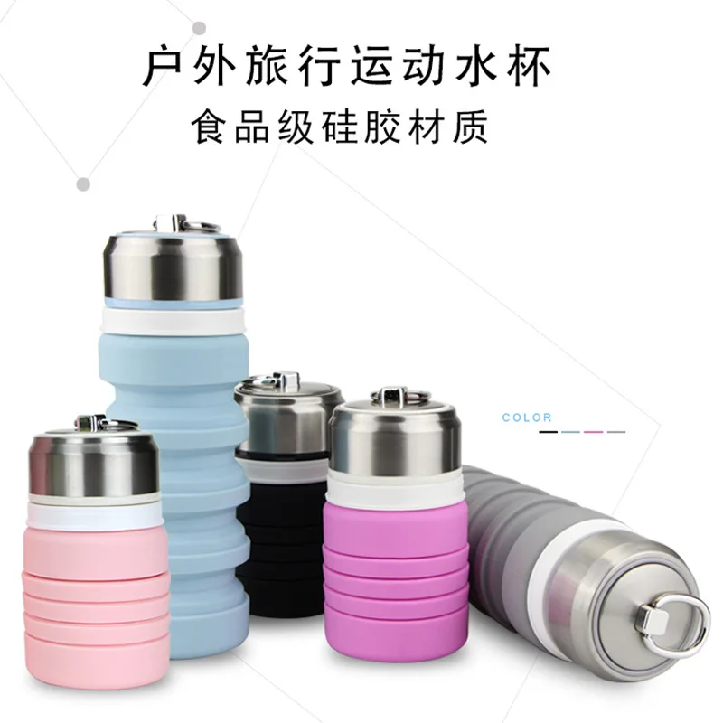 2023 New High Quality Large Capacity Folding Water Cup Portable Silicone Folding Unbreakable Water Cup