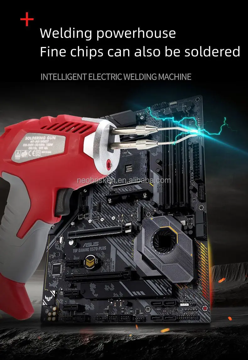 180W Manual Feeding Handheld Soldering Gun with Pistol Grip Electric Iron for Welding Functions