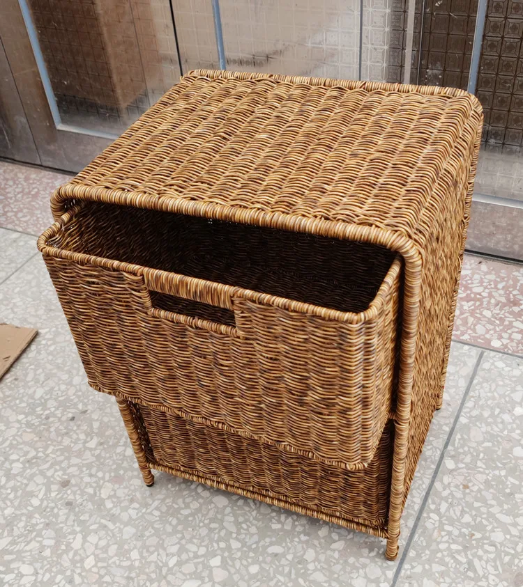 Guangdong Manufacture Wholesale high quality home house storage endurance Washable PP material weave rattan basket