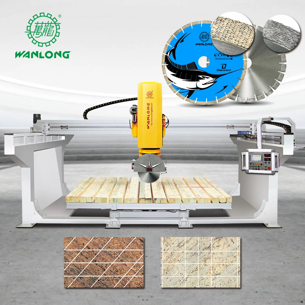 Wanlong one block body design CNC 5 axis stone cutting machine YTQQ-600 for fine stone slab