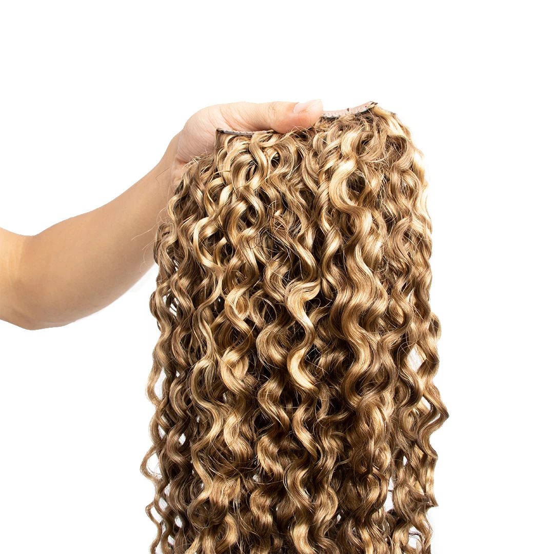 Raw Unprocessed Virgin Peruvian Hair Weave invisible clip in jerry curly Hair 100 human skin seamless PU clip in hair weft