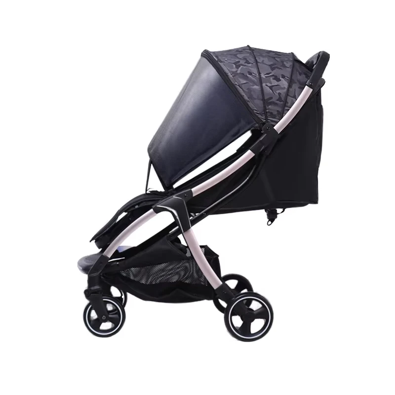 SeaMind 10 Inch Adjustable Baby Stroller 4 Wheels with Five-Point Safety Belt Lightweight Fabric Foldable Push Cart Crib Kit