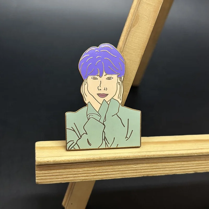 Nickel Plated Custom Korea Idol Souvenir Hard Enamel Metal Lapel Pin Badge Manufacturer Custom High Quality Lapel Pin