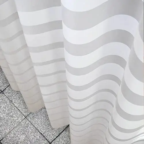 Modern stripe white bath curtain  180*180cm pvea shower curtain for shower room