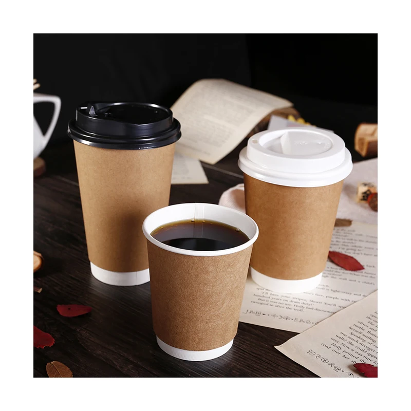 Wholesale Cheap Custom Printed Design Disposable Coffee Paper Cup With Switch Lid