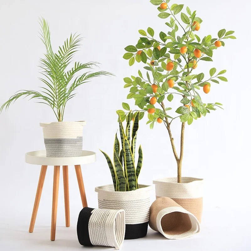 Laundry Basket with Handle Style Seaweed woven decorative basket Different sizes