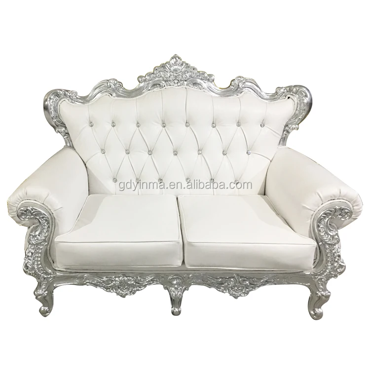 Elegant Design European Style Wooden White Wedding Love Seat Sofa for Sale