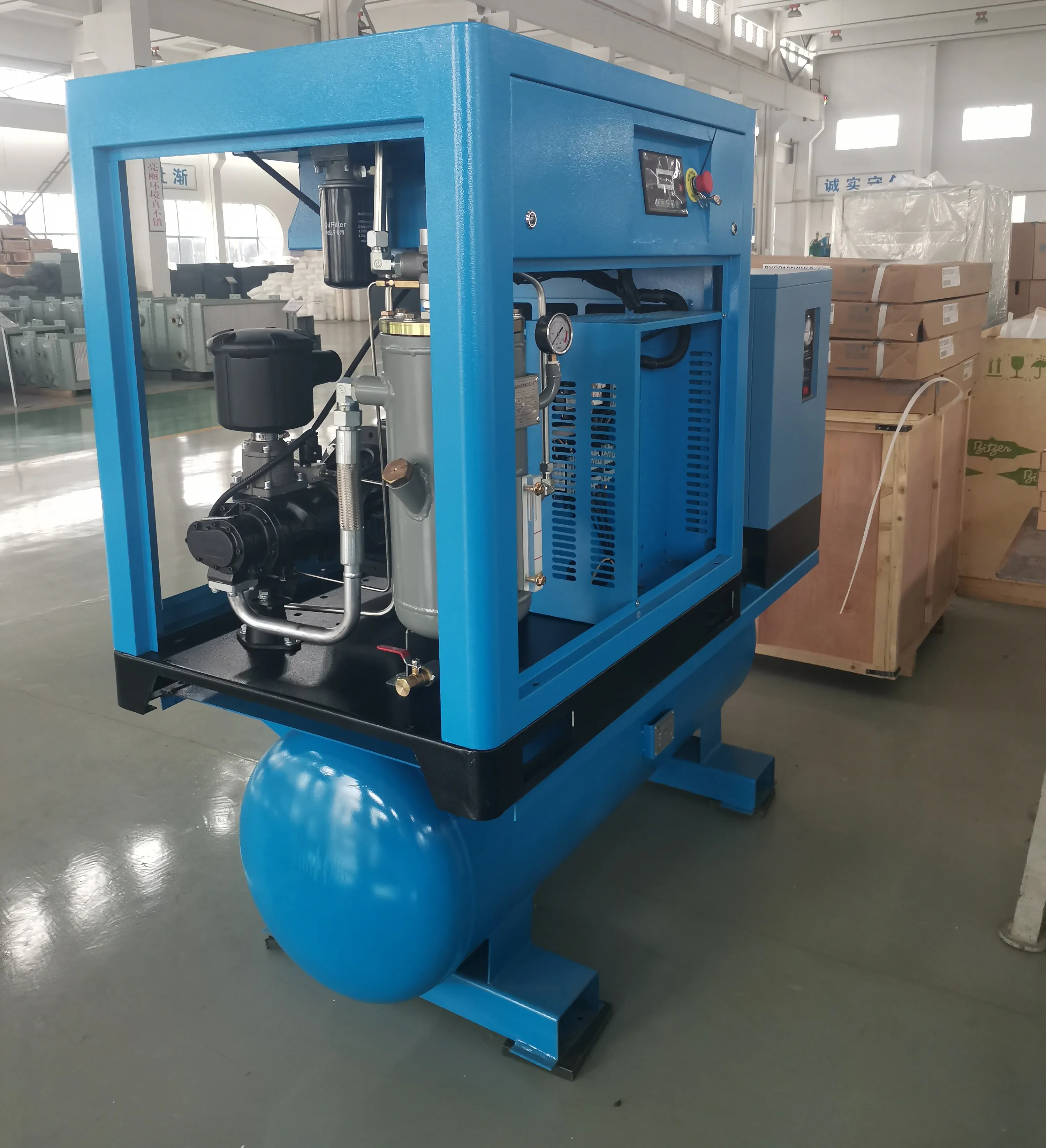 All In One Silent Combined Mobile Compressor Rotary Air Integrited Compressor for Pump Machine