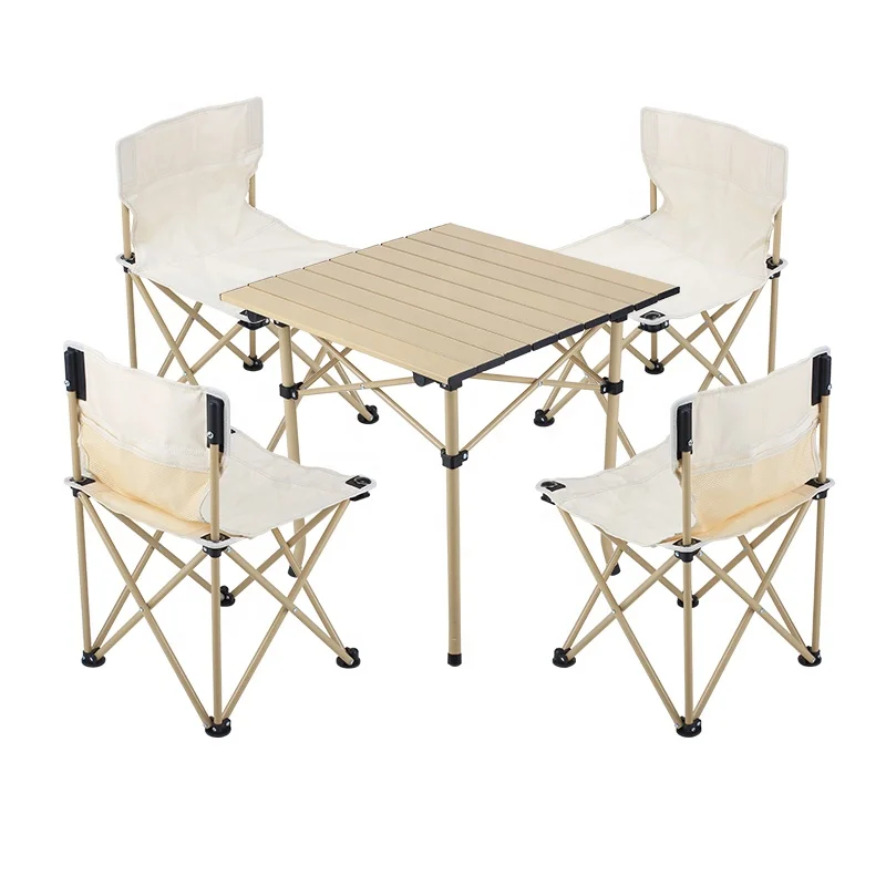 Outdoor Furniture Metal Portable Bbq Picnic Aluminum Light Foldable Folding Camping Chair And Tables Set