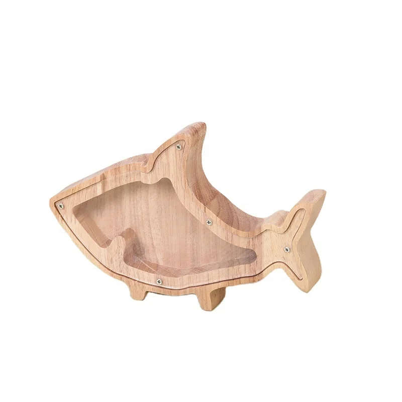 Wooden Clear Piggy Bank for Boys Girls Kids Unbreakable Wood Money Bank