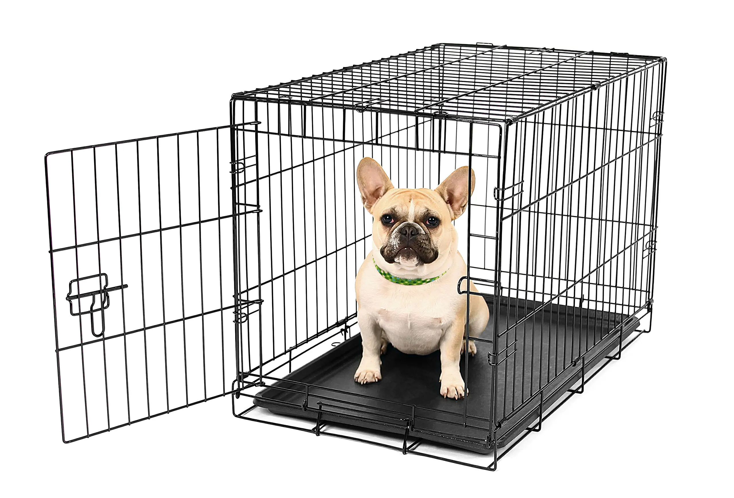 Wholesale Pet Cages Durable Outdoor Indoor Black Metal Large Iron XXL Dog Crate 107cm in Living Room with Divider
