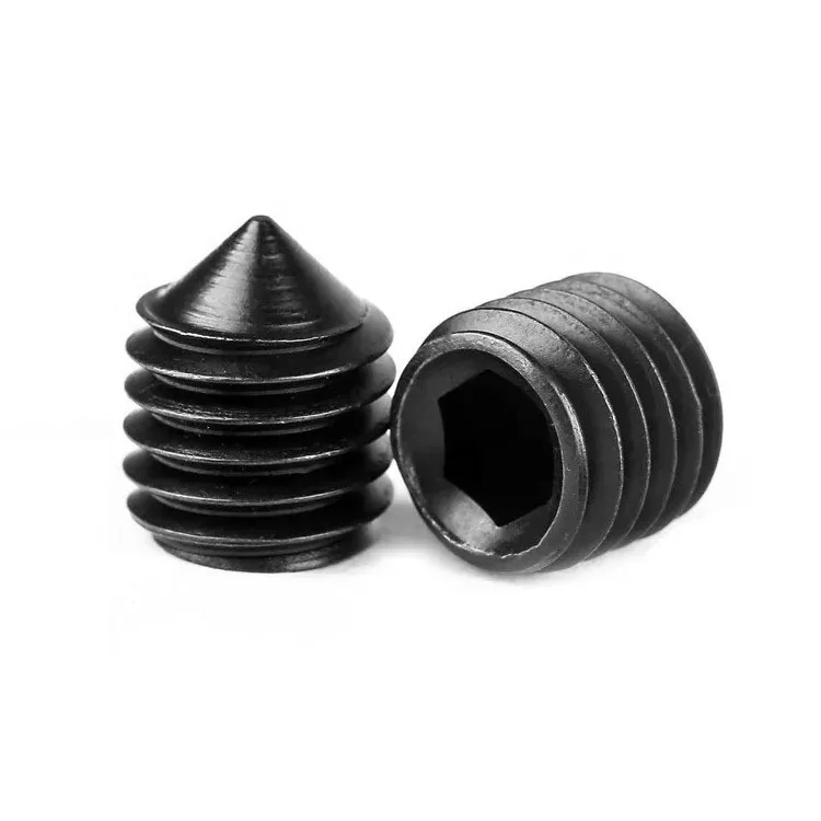 M2 M3 M4 M5 M6 M8 M10 M12 M14 M16 DIN914 Grade 12.9 Black Oxide Grub Screw Allen Socket Set Screws with Cone Point
