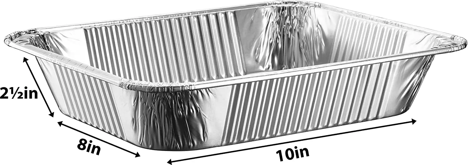 Wholesale Food Packaging Aluminum Foil Container Disposable Takeaway Aluminum Foil Tray with Lids