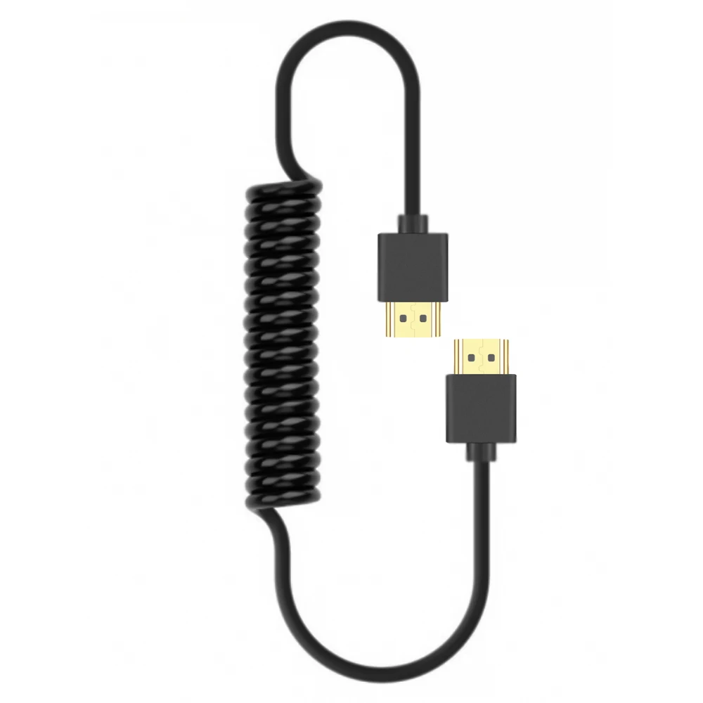 Doonjiey high quality 1080P  1m  1.8m HDTV Male to HDTV Male Cable Lead Cord Wire Spring coiled hdtv Cable