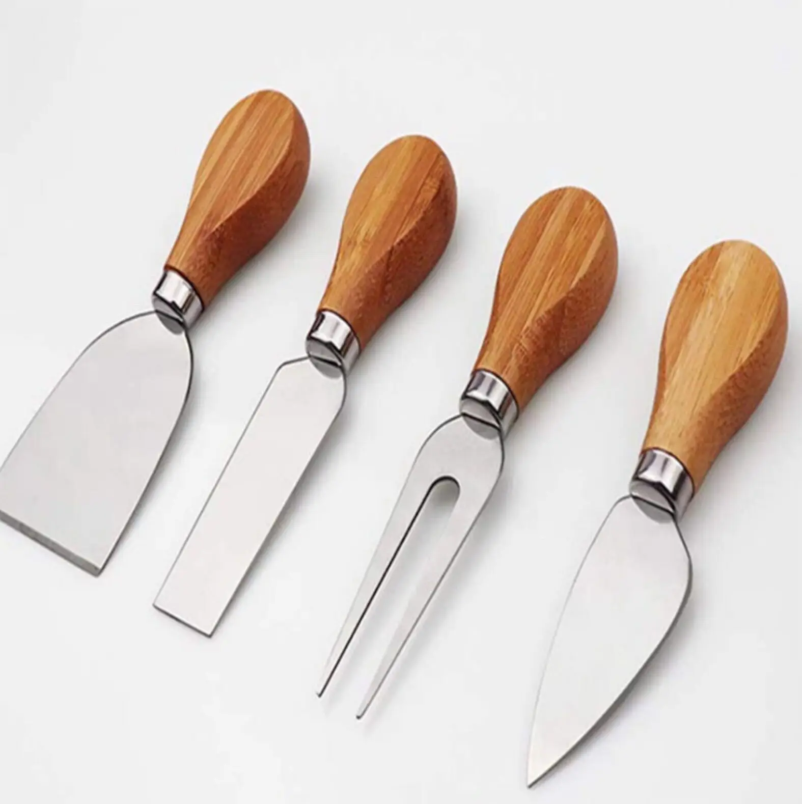 Natural bamboo cheese board cutting board adjustable cutlery tray set with slide-out drawer