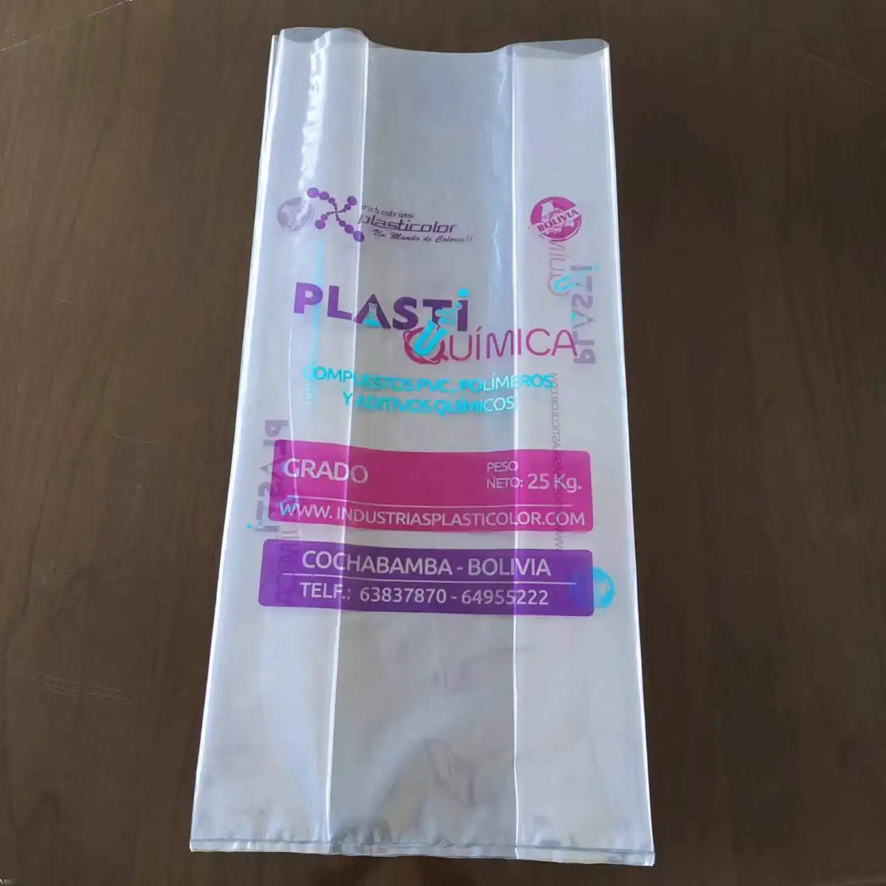 Custom logo Empty 15 kg clear Transparent Pe Plastic Bags for Wood Pellet Packing