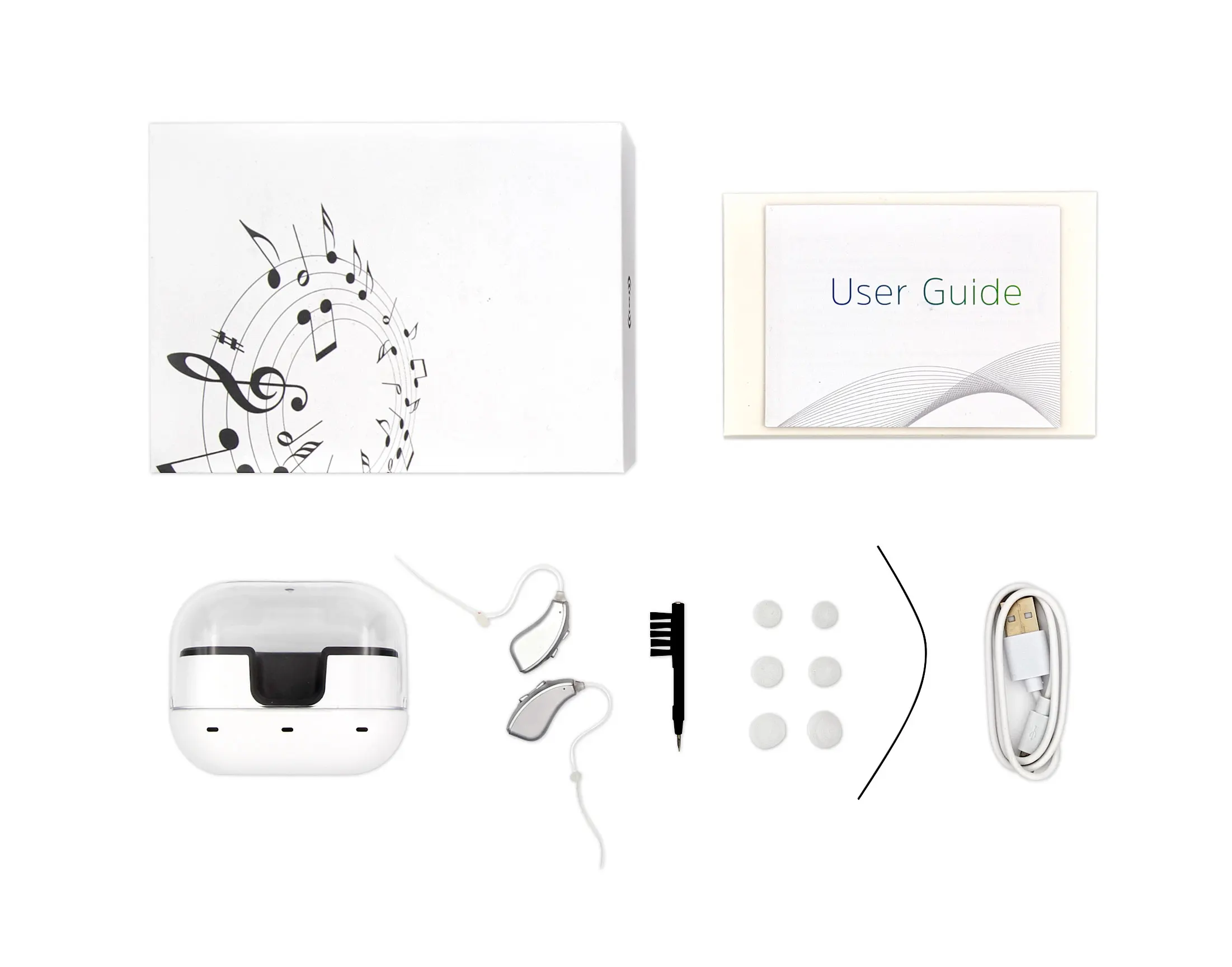 New 2 Channels BTE Amplifying Earphones Hearing Aid Sound Amplifiers for deaf