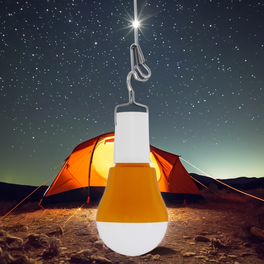 2024 New Arrival Portable LED Emergency Light for Outdoor Camping USB Rechargeable Colorful ABS Lamp Body