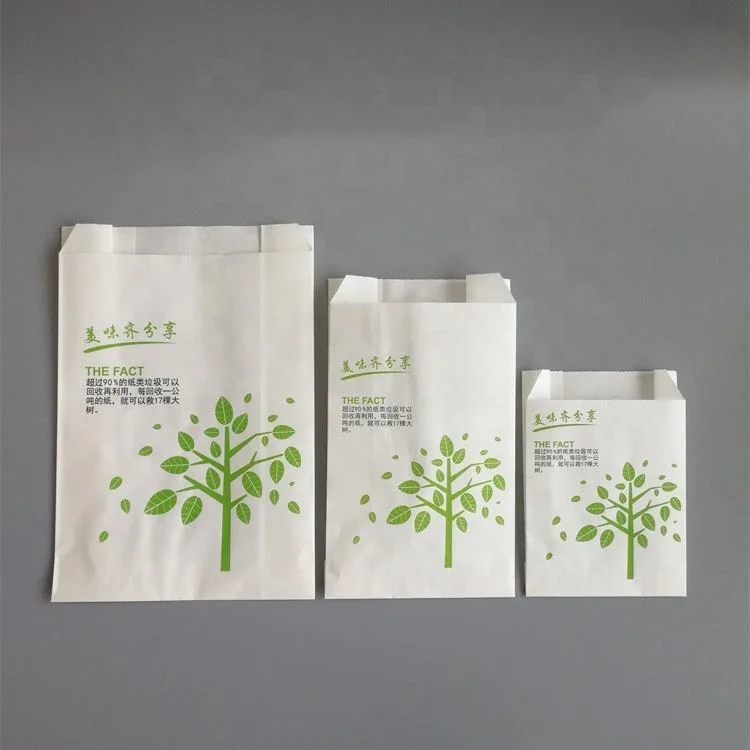 Eco friendly wax bakery  paper cookie food packaging eco grease proof paper bag