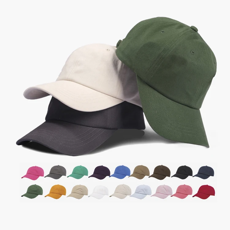 Wholesale New Style Custom Embroidery  Logo Brushed Dad Hat Cotton Washed 6 Panels Baseball Caps
