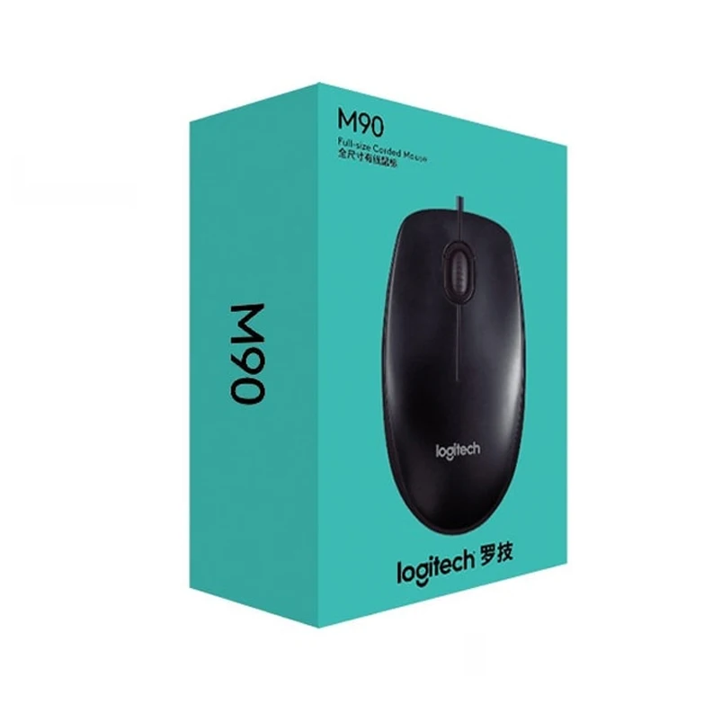 Hot Selling Logitech Wired Mouse M90 Black USB Logitech Desktop Laptop 1000DPI Gaming Mouse for Office Home Mouse