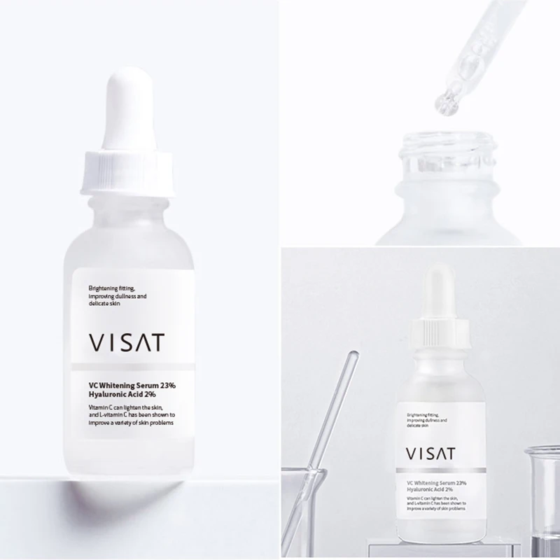 Private Label Skin Care Serum 23% Hyaluronic Acid & VC OEM Organic Anti Aging Brightening Wrinkle Face Vitamin C Serum