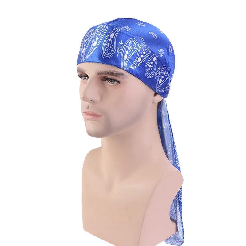 Wholesale Silky Designer Men 360 Waves Spandex Customized Do Rags Paisley Bandanas Kevin African Print Durags And Bonnets Silk