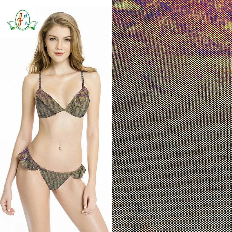 Customized color style textile16%Spandex+84%Nylon stretch jacquard dress crinkle seersucker fabric for swimwear bikini