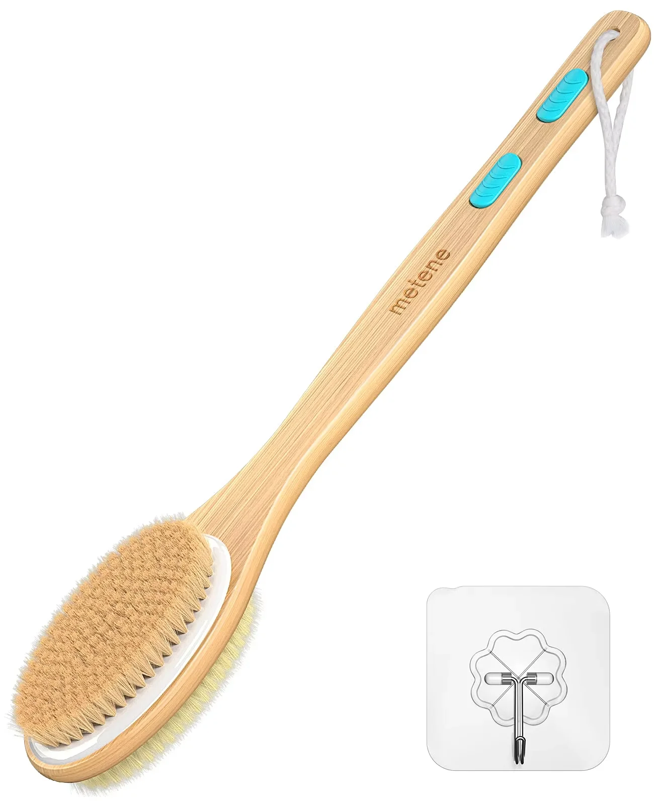 Factory Wholesale 100% Natural Vegan Sisal Bristle Exfoliating Brush Bamboo Wooden Handle Shower Dry Body Bath Brush Skin Shower