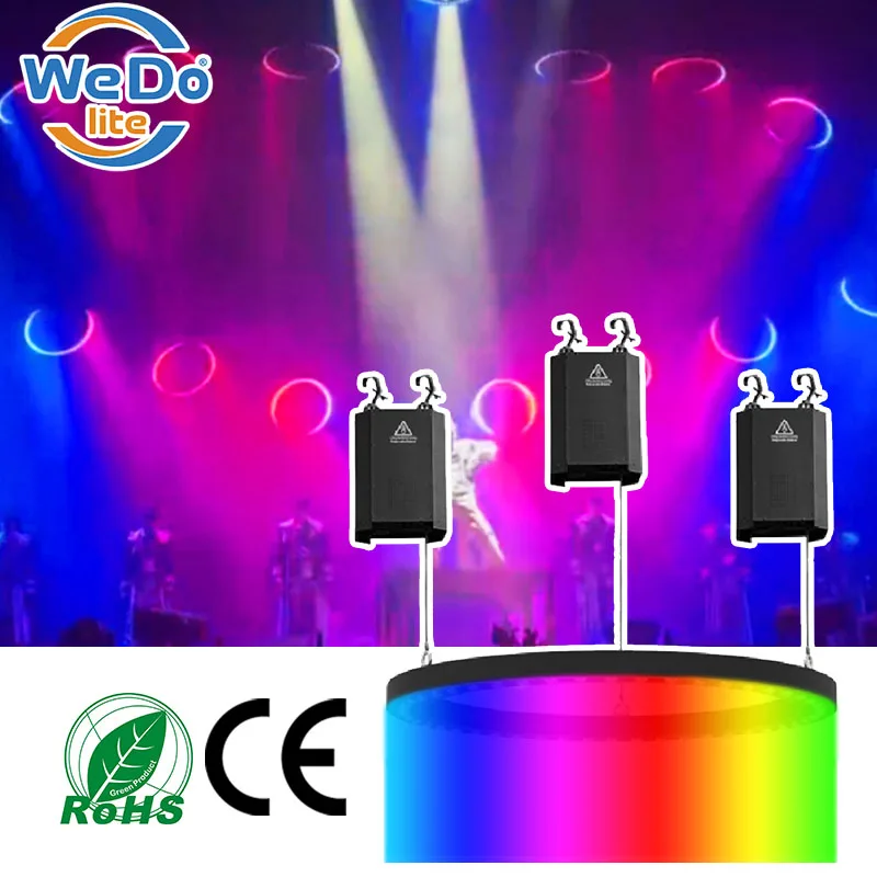 DMX Winch Kinetic LED Lifting Beam Ring Light Stage Lighting Equipment Kinetic Ring DJ Light for Night Club