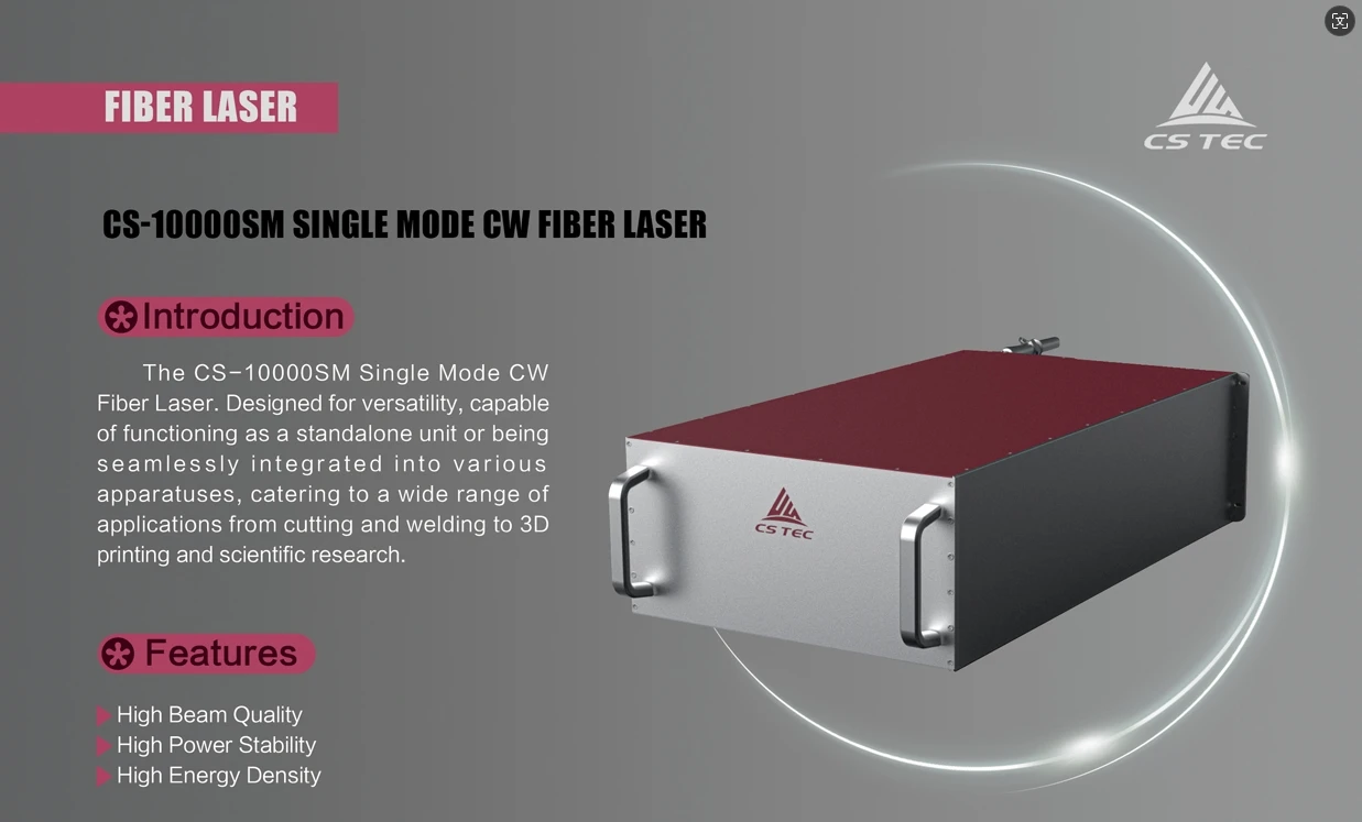 CS Tec High Quality 20kws Single Fiber Laser Source New Metal Control System Construction Continuous Wave Laser Equipment