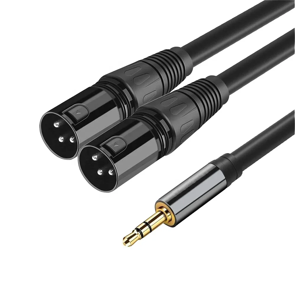 Стереоразъем 3,5 мм для двойного 3-контактного разъема XLR с разъемом для внешнего сигнала Разветвитель кабеля Aux