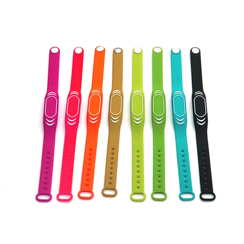 Custom Made Rfid 125khz 13.56Mhz Colorful RFID NFC Silicone Wristband Bracelets