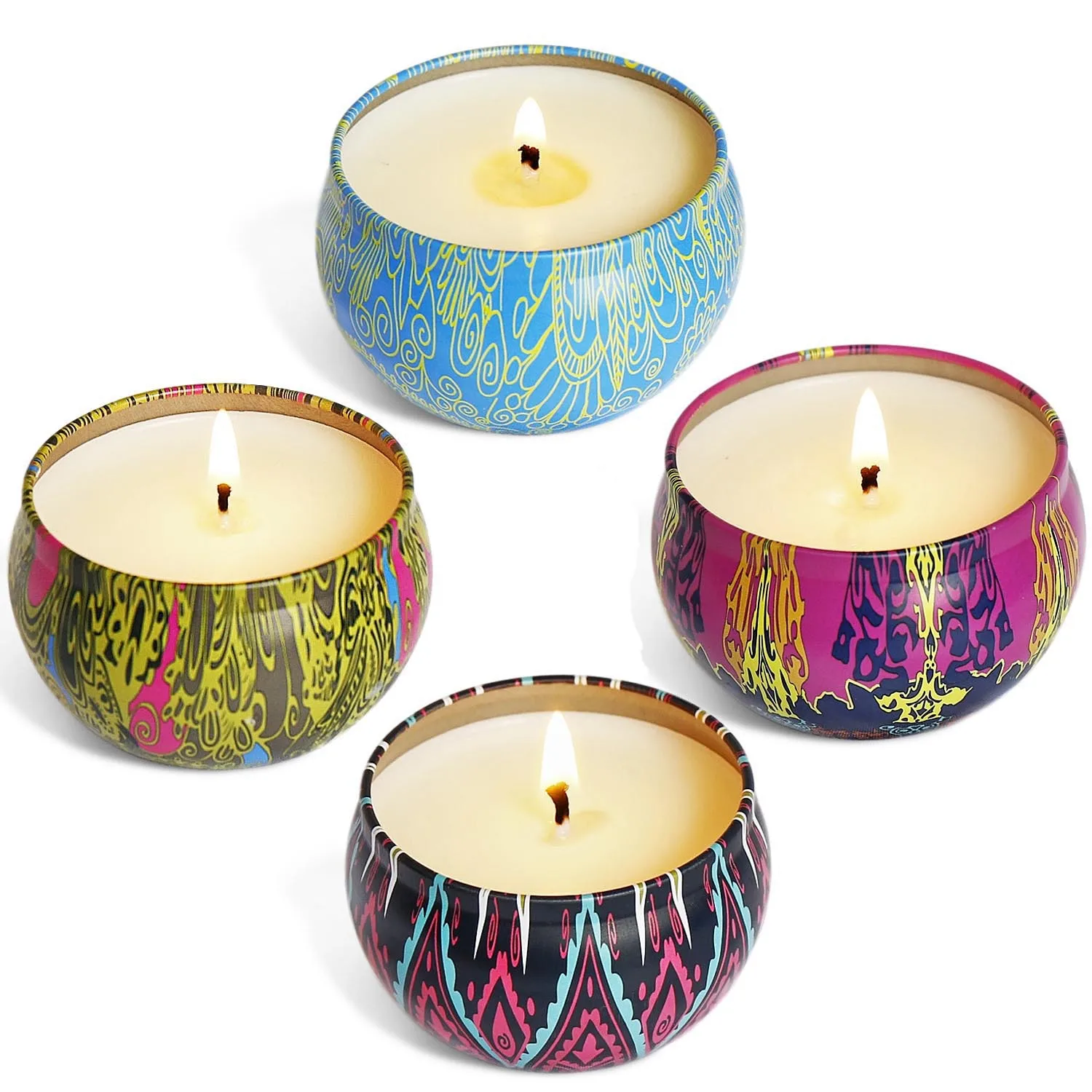 Amazon Hot Sale  Soy Wax Scented Candle Vintage Tin Cans Aromatherapy Candles