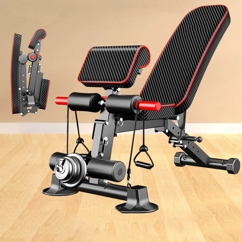 Adjustable Fitness Bench with Handle, Q235 Steel dumbbell bench For Strength Training Home Multi Gym Equipment