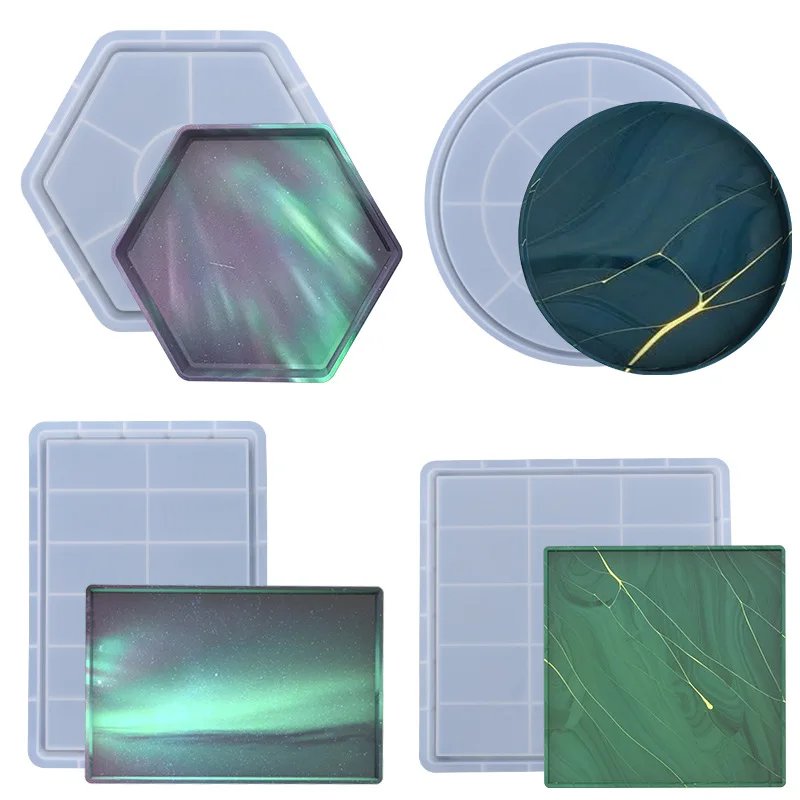 M3809 Multi Shape DIY trinket tray Mold Silicone Tray Mold for Resin Craft  Silicone rolling tray  mold