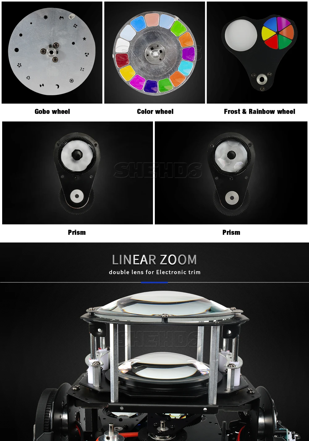 Shehds Beam 275 Double Prism 275W 10r Sharpy Light Moving Head Professional Stage Lighting with Flight Case