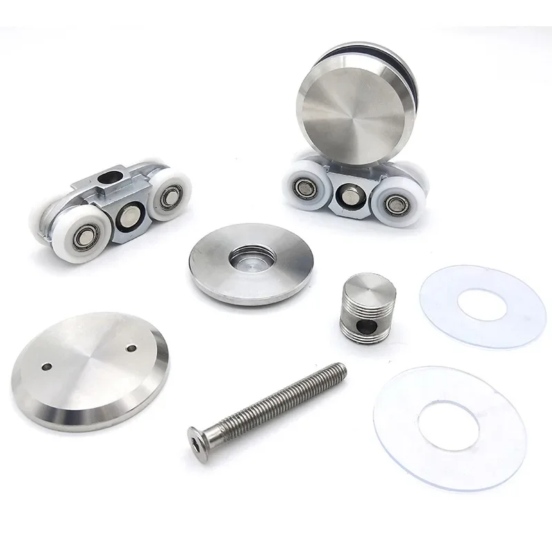 Kensharp Sliding Door Kit  Glass Hanging Wheel Track Roller Stainless Steel Heavy Duty Sliding Door Roll Hanging System