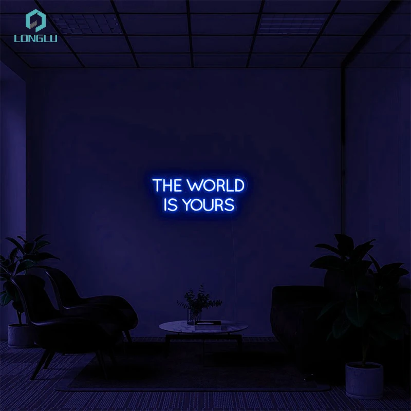 the world is yours Drop shipping Advertising led logo sign for shop neon sign