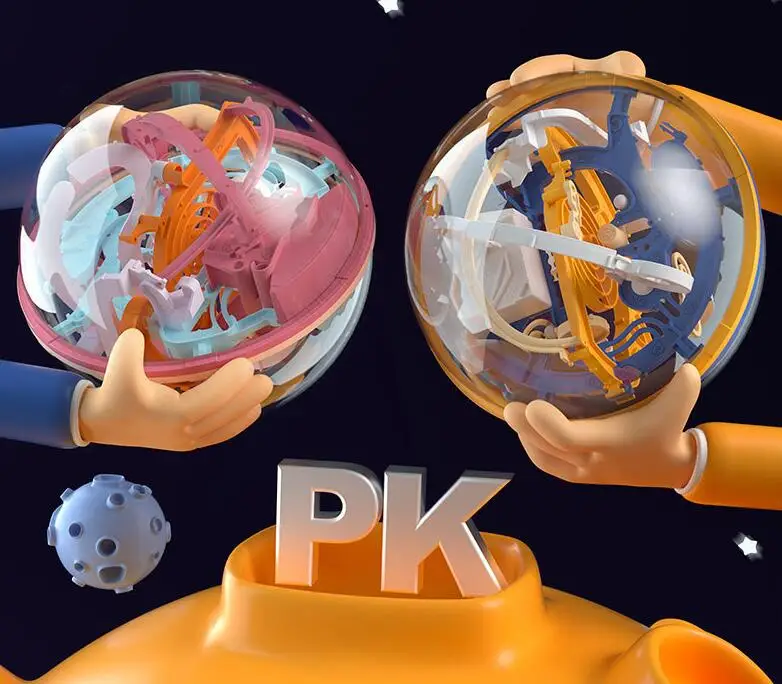 Maze Ball 3D Interactive Maze Game with 100 Challenging Barriers 3D Labyrinth Ball Puzzle Kids Toys Suitable for 6 Years and Up