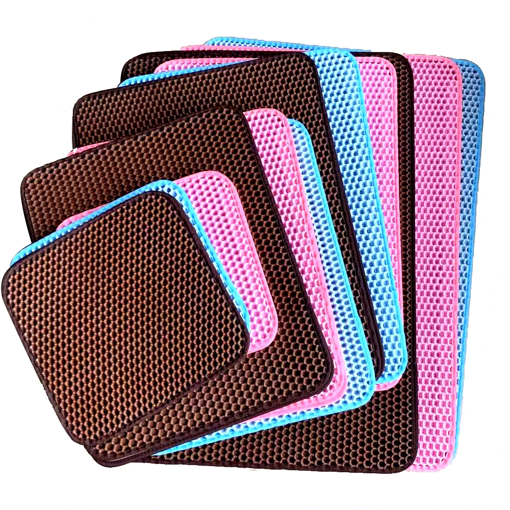 Custom Detachable Hot Selling Litter Washable Premium Pet Wholesale EVA Waterproof Litter Mat Cat Toilet Mat Cat Sand Mat