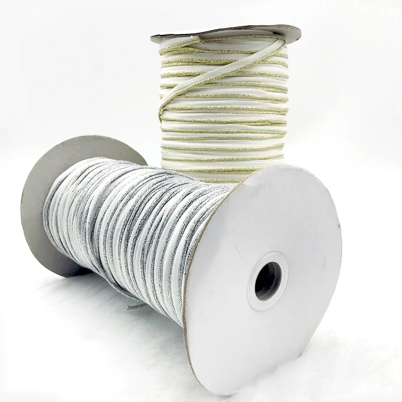 10mm narrow woven polyester cord strap metallic piping cord