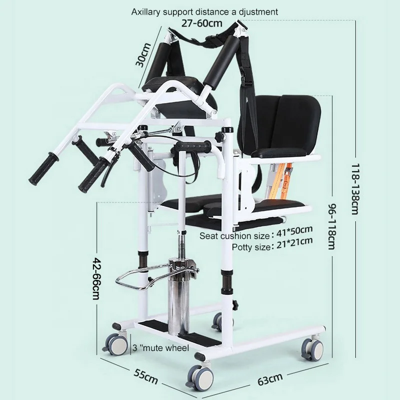 AmywellMED Hydraulic Patient Lift Portable Home Patient Transfer Chair for the Elderly