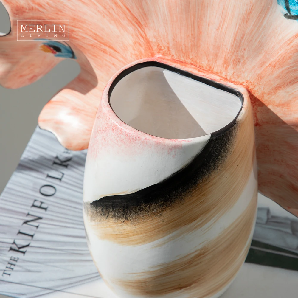 Merlin Living Hand Painting vase butterfly wedding vase ceramic home decor Chaozhou Ceramic Factory Manufacturing