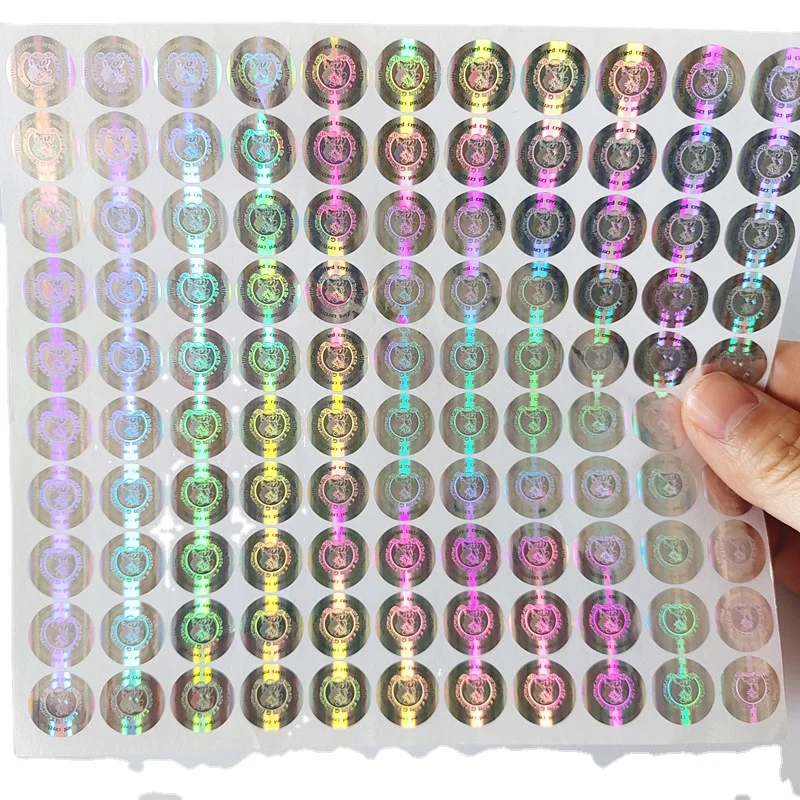 Customized Logo Made Label Holographic Sticker Rainbow Effect Custom Hologram Sticker Label
