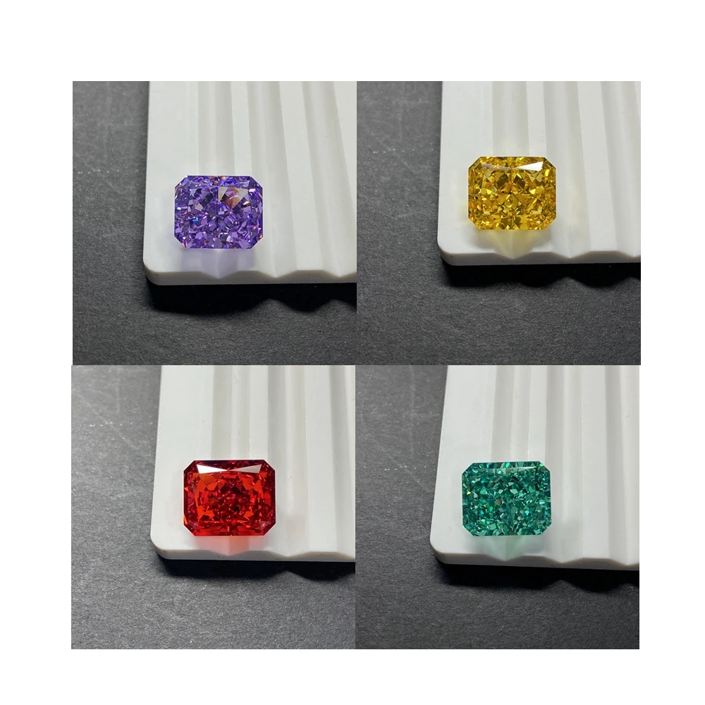 Luster Jewelry Colored Full Sizes Loose Gemstones 5A Quality Colored Crushed Ice Cubic Zirconia for Jewelry Making