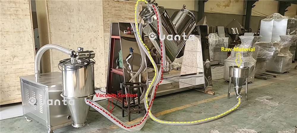 V Shape Dry Powder Factory Price Mixer Blender - 12 R.p.m Rpm 50 Kg/batch 6-10min VHJ-200 SUS 304 ,SUS316 200L 0.4